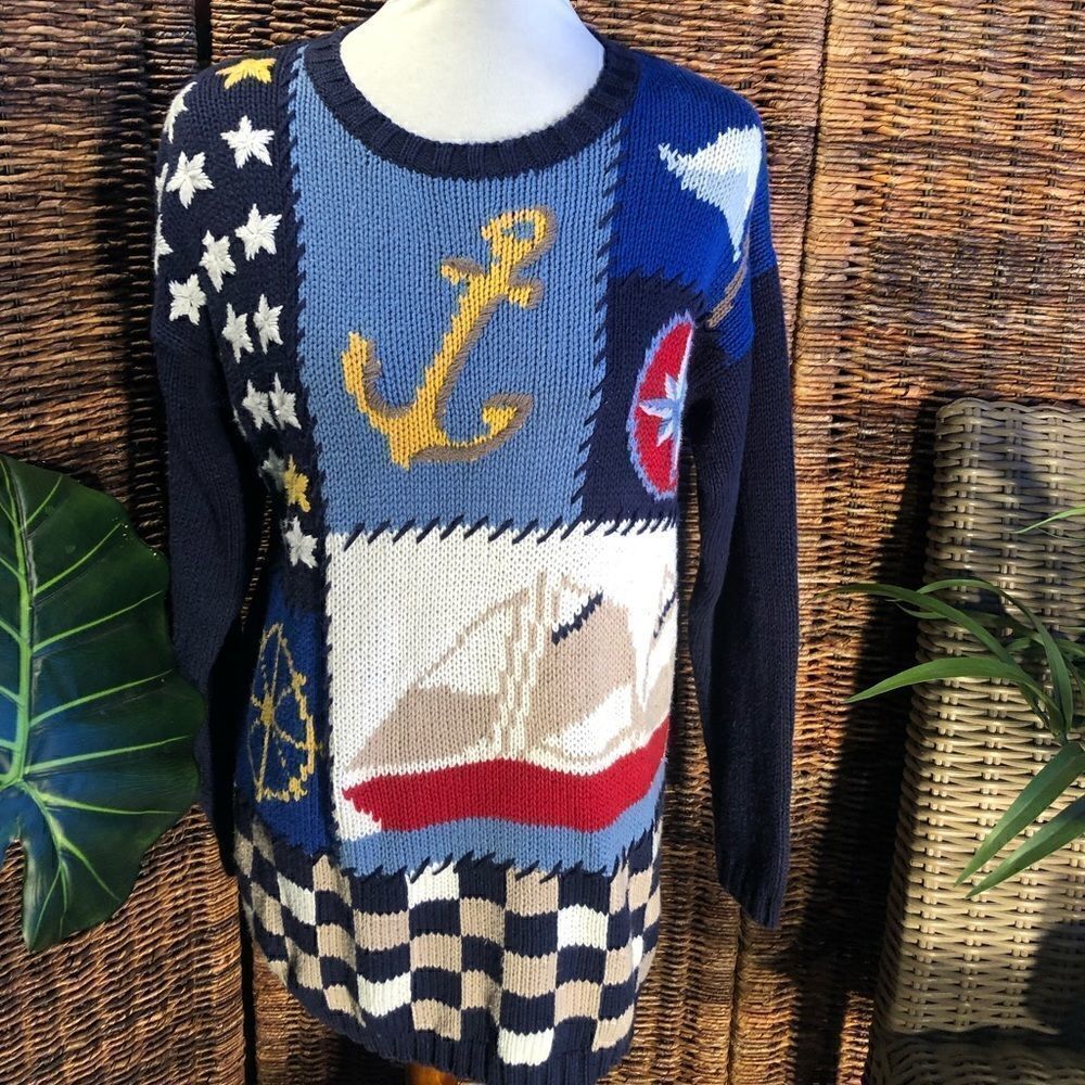EUC! Chaus Nautical Crewneck Sweater S